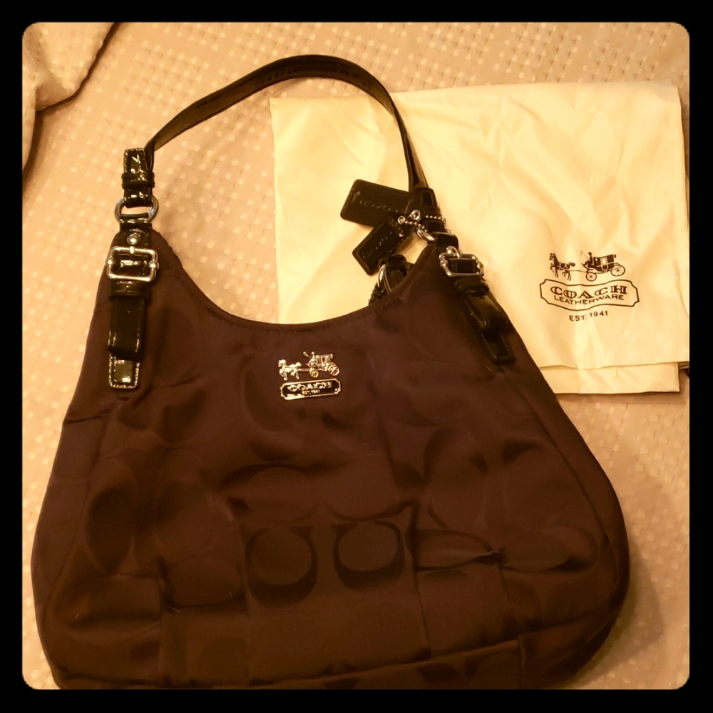 Black coach fabric bag